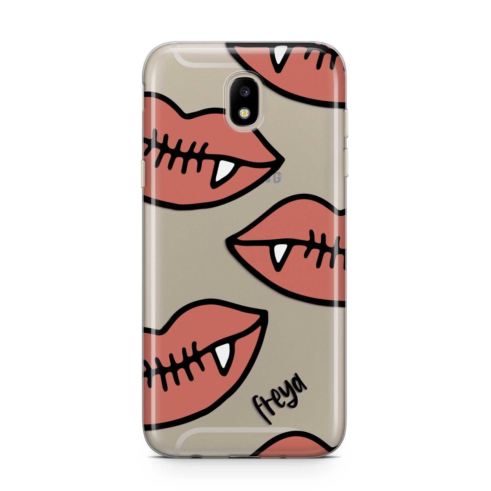 Pink Lips with Fangs Personalised Samsung J5 2017 Case