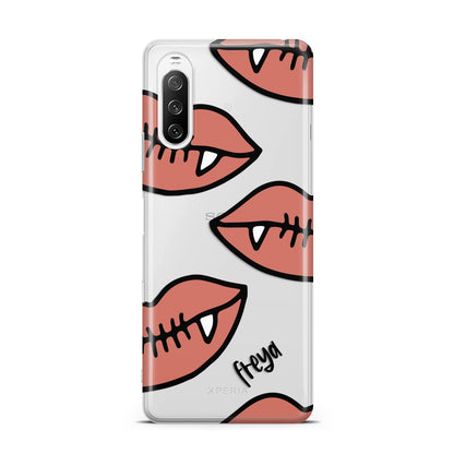 Pink Lips with Fangs Personalised Sony Xperia 10 III Case