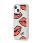 Pink Lips with Fangs Personalised iPhone 14 Clear Tough Case Starlight Angled Image
