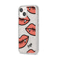 Pink Lips with Fangs Personalised iPhone 14 Glitter Tough Case Starlight Angled Image