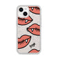 Pink Lips with Fangs Personalised iPhone 14 Glitter Tough Case Starlight