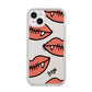 Pink Lips with Fangs Personalised iPhone 14 Plus Clear Tough Case Starlight