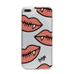 Pink Lips with Fangs Personalised iPhone 7 Plus Bumper Case on Silver iPhone