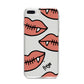 Pink Lips with Fangs Personalised iPhone 8 Plus Bumper Case on Silver iPhone