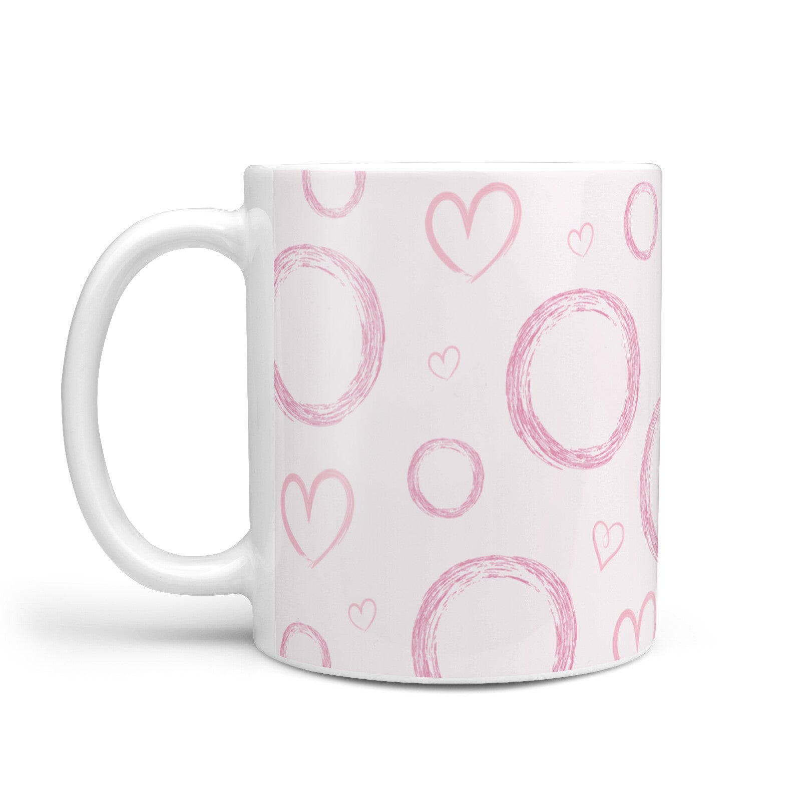 Pink Love Hearts Photo Personalised 10oz Mug Alternative Image 1