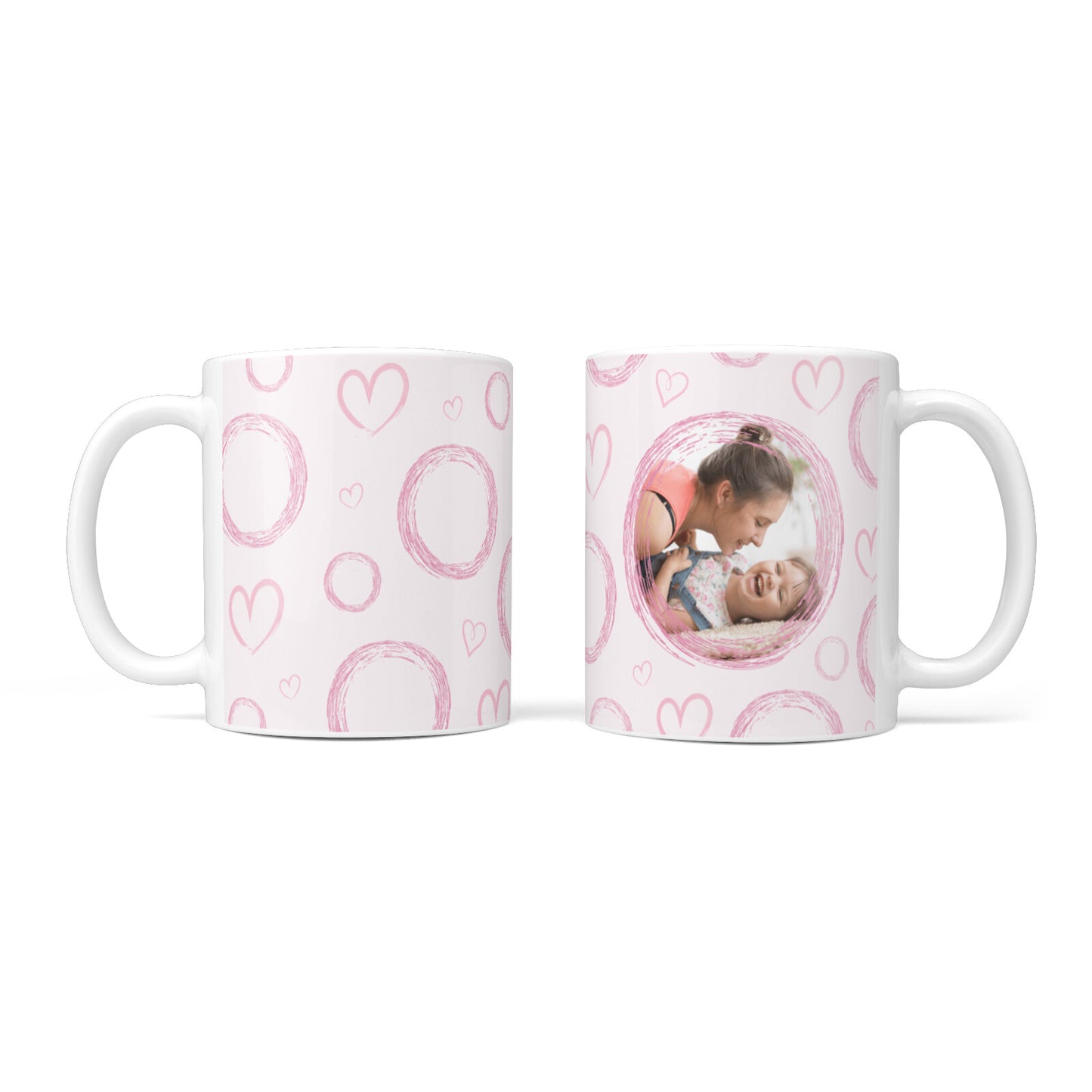 Pink Love Hearts Photo Personalised 10oz Mug Alternative Image 3