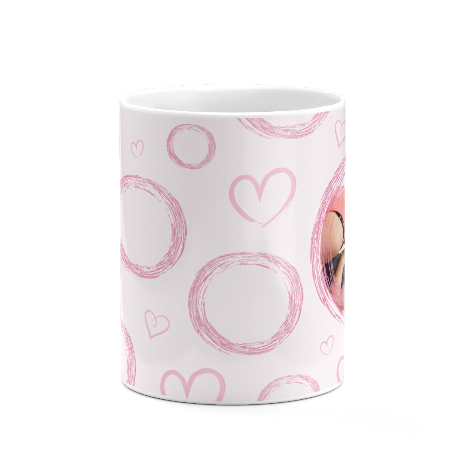 Pink Love Hearts Photo Personalised 10oz Mug Alternative Image 7