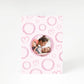 Pink Love Hearts Photo Personalised A5 Greetings Card