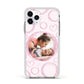 Pink Love Hearts Photo Personalised Apple iPhone 11 Pro in Silver with White Impact Case