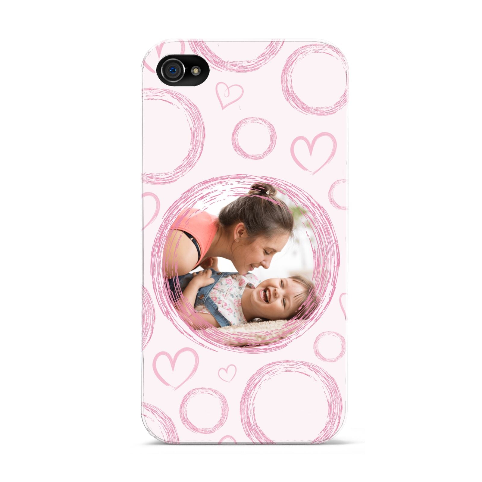 Pink Love Hearts Photo Personalised Apple iPhone 4s Case