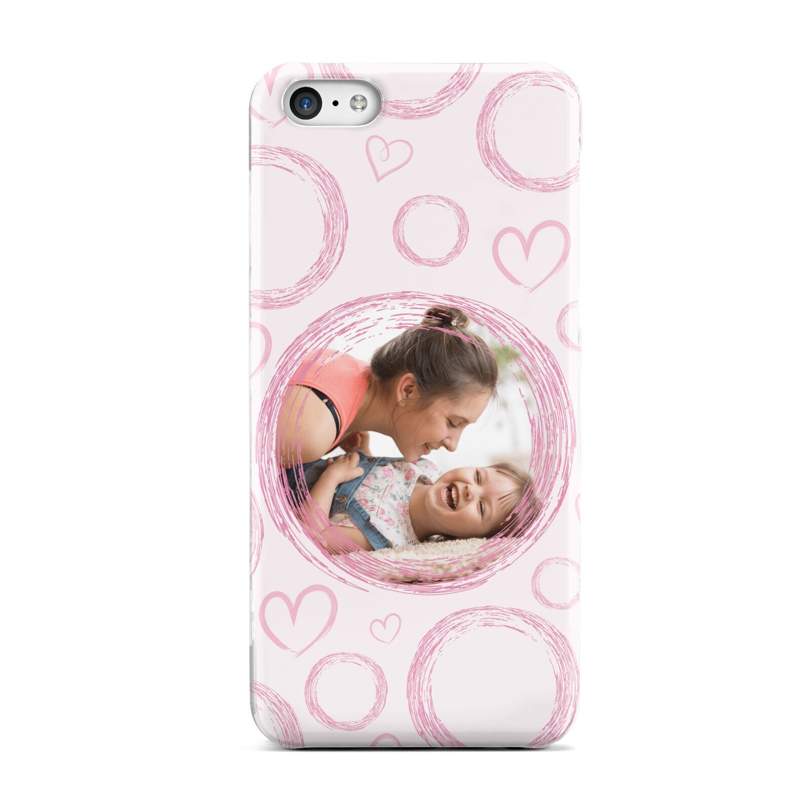 Pink Love Hearts Photo Personalised Apple iPhone 5c Case