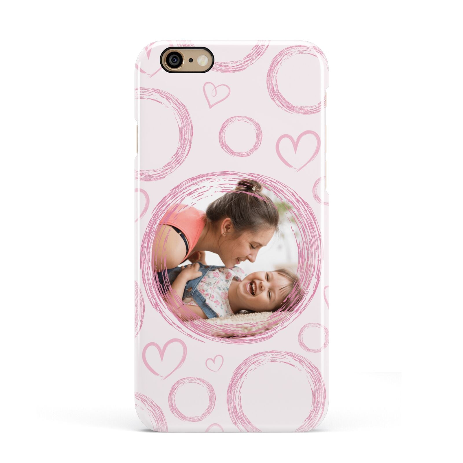 Pink Love Hearts Photo Personalised Apple iPhone 6 3D Snap Case