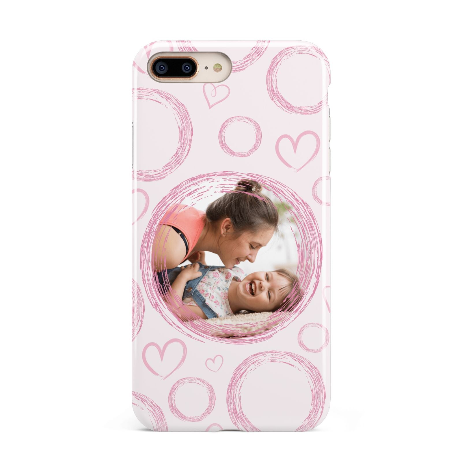 Pink Love Hearts Photo Personalised Apple iPhone 7 8 Plus 3D Tough Case