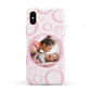 Pink Love Hearts Photo Personalised Apple iPhone XS 3D Tough