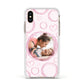 Pink Love Hearts Photo Personalised Apple iPhone Xs Impact Case White Edge on Gold Phone