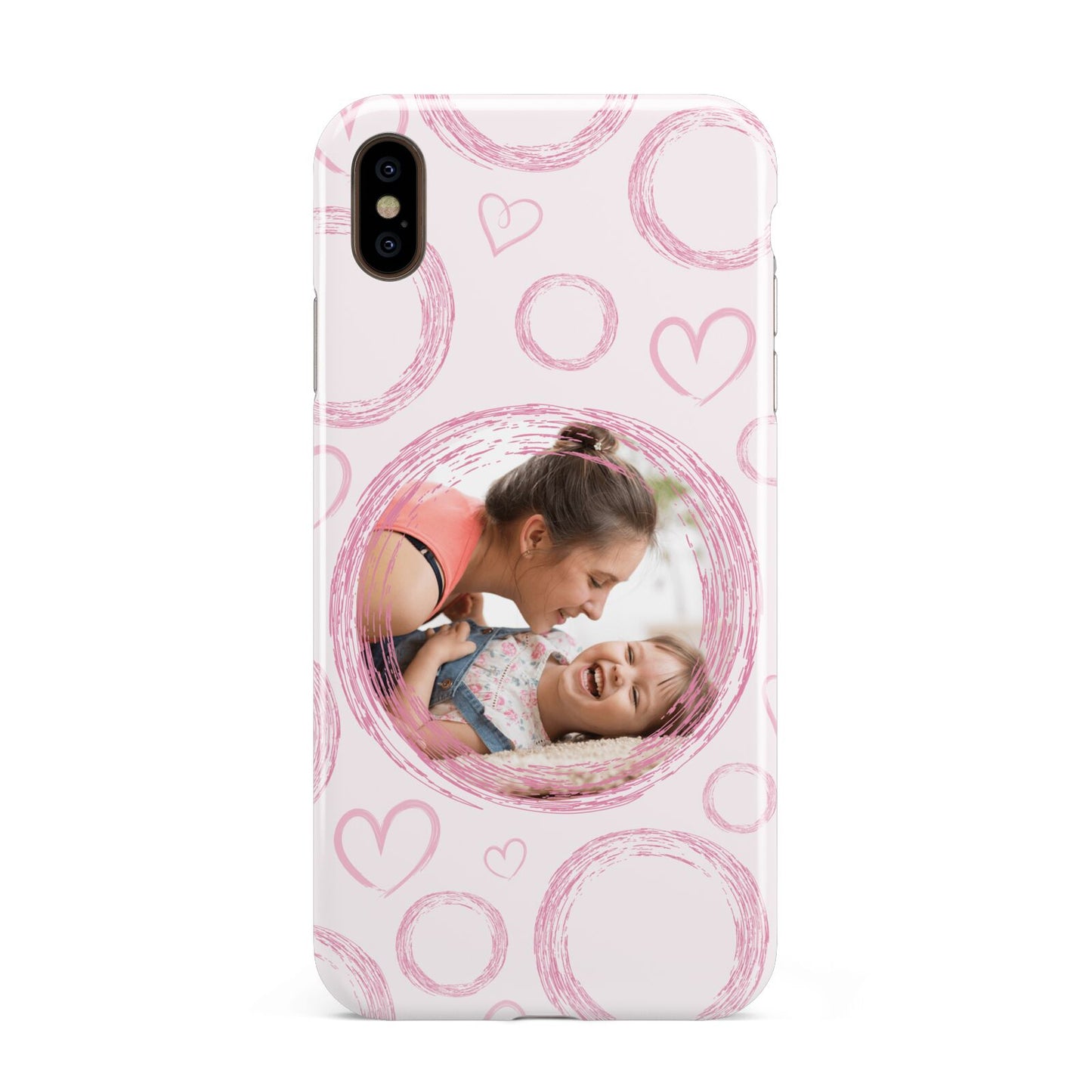 Pink Love Hearts Photo Personalised Apple iPhone Xs Max 3D Tough Case