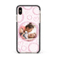 Pink Love Hearts Photo Personalised Apple iPhone Xs Max Impact Case Black Edge on Gold Phone