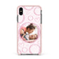 Pink Love Hearts Photo Personalised Apple iPhone Xs Max Impact Case Pink Edge on Black Phone