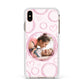 Pink Love Hearts Photo Personalised Apple iPhone Xs Max Impact Case White Edge on Gold Phone