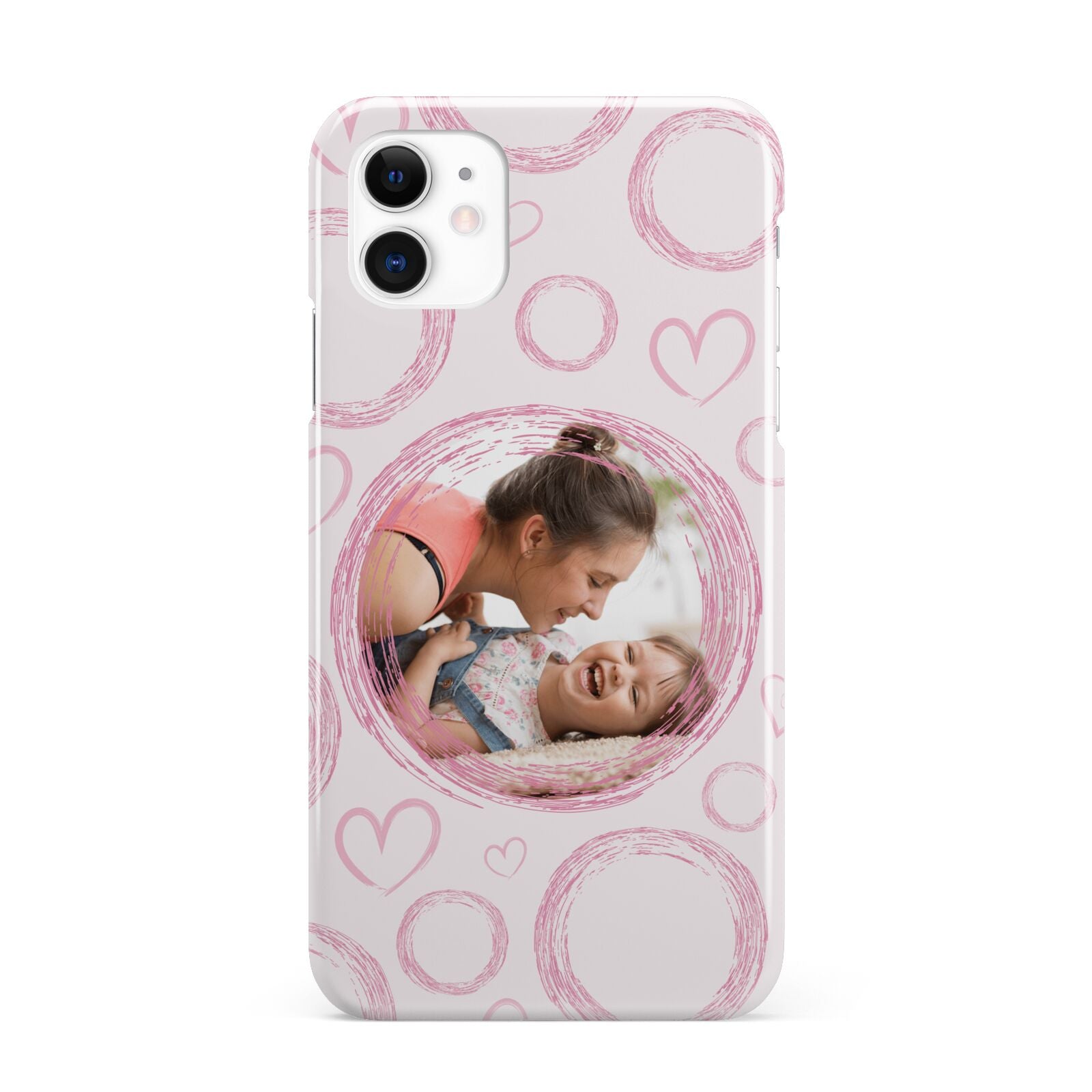Pink Love Hearts Photo Personalised iPhone 11 3D Snap Case