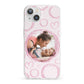 Pink Love Hearts Photo Personalised iPhone 13 Clear Bumper Case