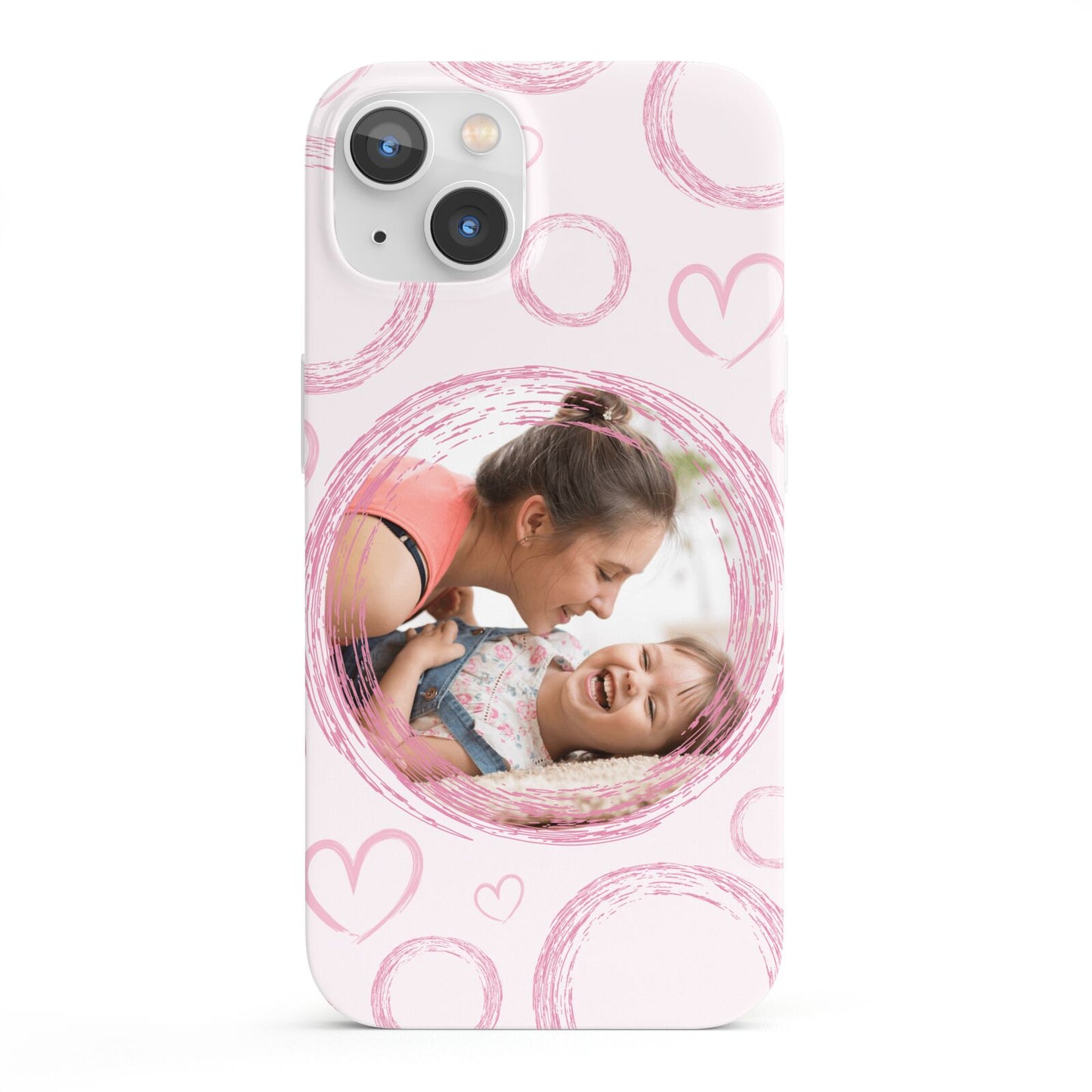 Pink Love Hearts Photo Personalised iPhone 13 Full Wrap 3D Snap Case