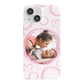 Pink Love Hearts Photo Personalised iPhone 13 Mini Full Wrap 3D Snap Case