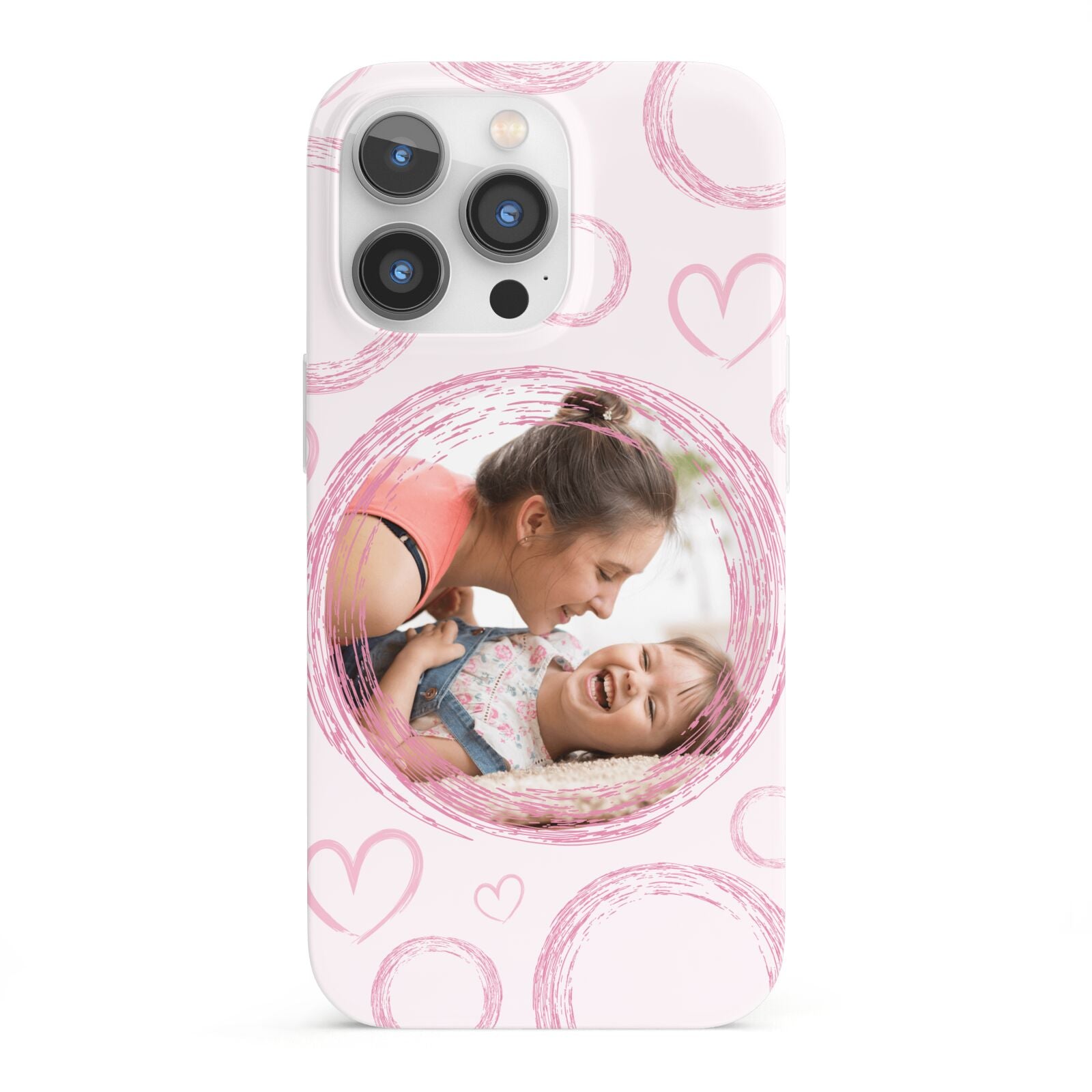 Pink Love Hearts Photo Personalised iPhone 13 Pro Full Wrap 3D Snap Case