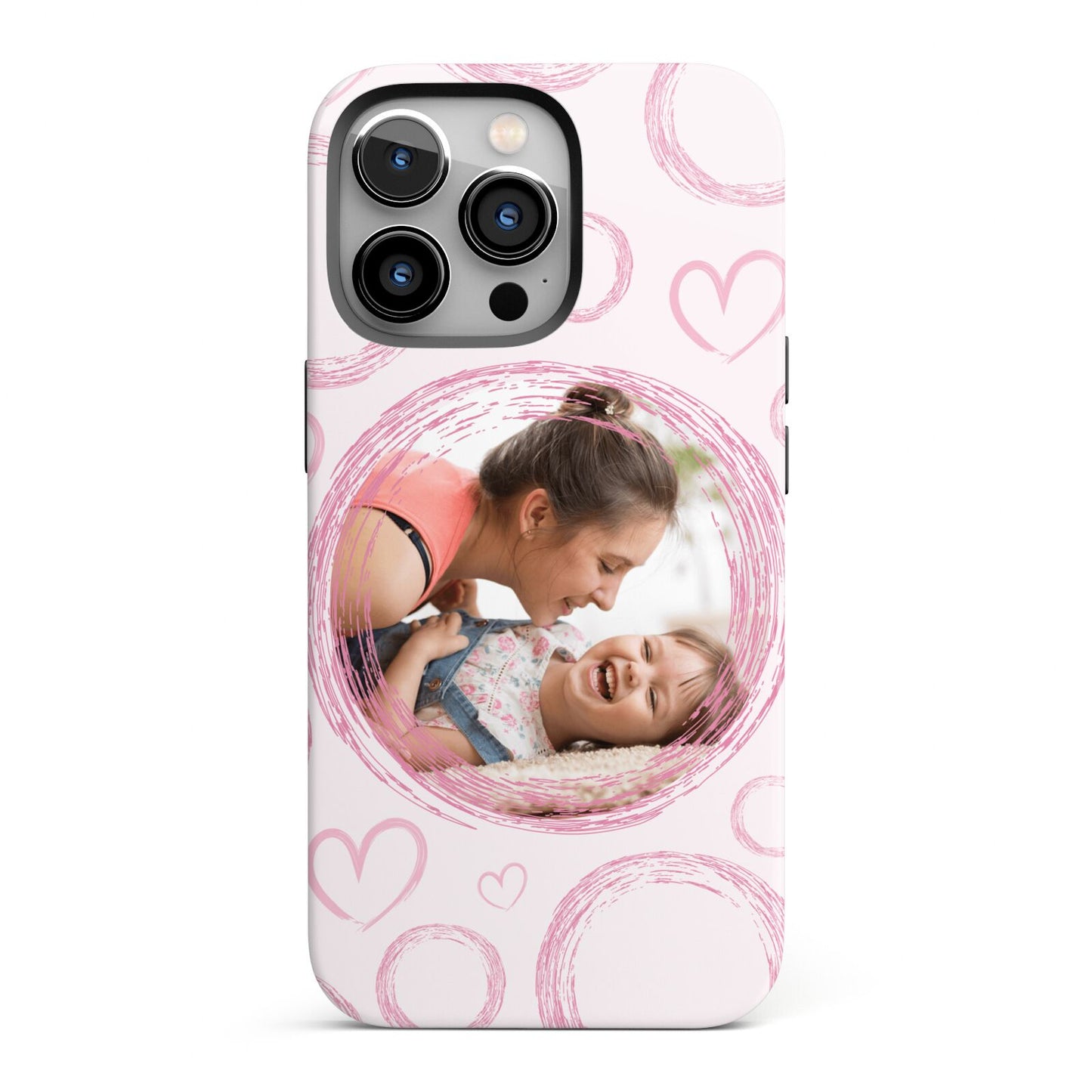 Pink Love Hearts Photo Personalised iPhone 13 Pro Full Wrap 3D Tough Case