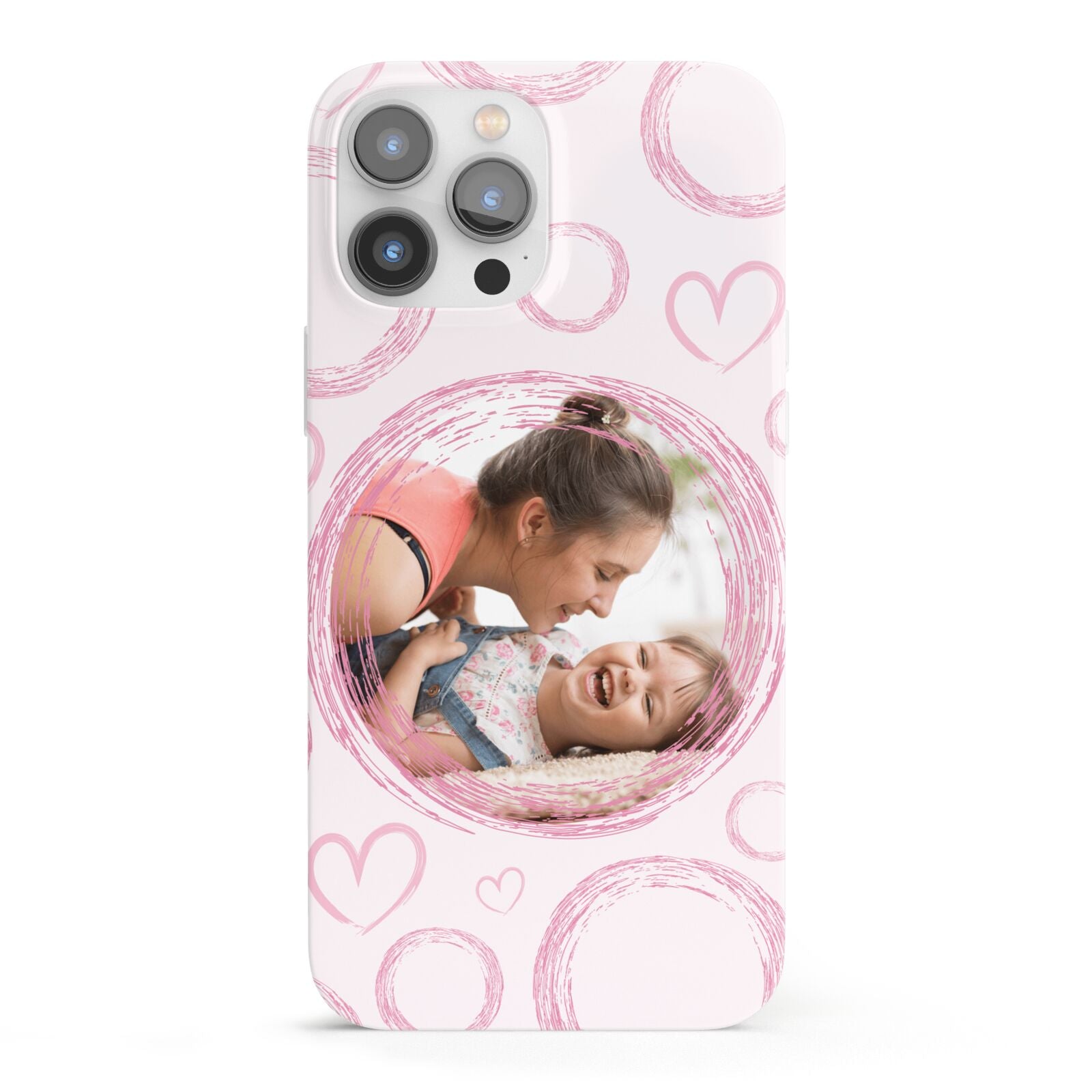 Pink Love Hearts Photo Personalised iPhone 13 Pro Max Full Wrap 3D Snap Case