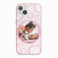 Pink Love Hearts Photo Personalised iPhone 13 TPU Impact Case with Pink Edges