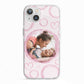 Pink Love Hearts Photo Personalised iPhone 13 TPU Impact Case with White Edges