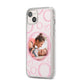 Pink Love Hearts Photo Personalised iPhone 14 Plus Clear Tough Case Starlight Angled Image