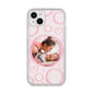 Pink Love Hearts Photo Personalised iPhone 14 Plus Glitter Tough Case Starlight