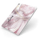 Pink Marble Apple iPad Case on Silver iPad Side View