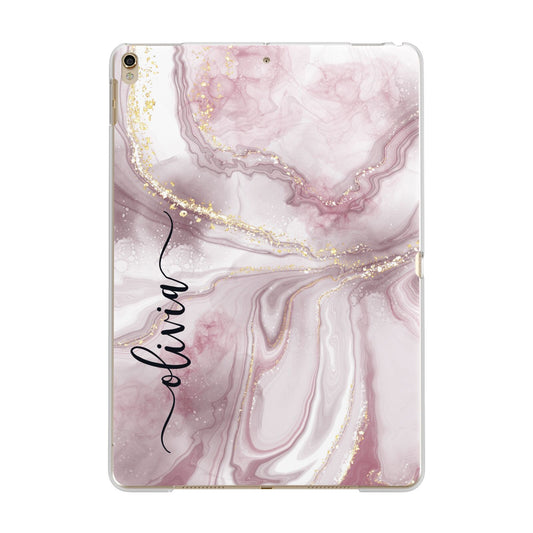 Pink Marble Apple iPad Gold Case