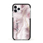 Pink Marble Apple iPhone 11 Pro in Silver with Black Impact Case