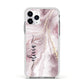 Pink Marble Apple iPhone 11 Pro in Silver with White Impact Case