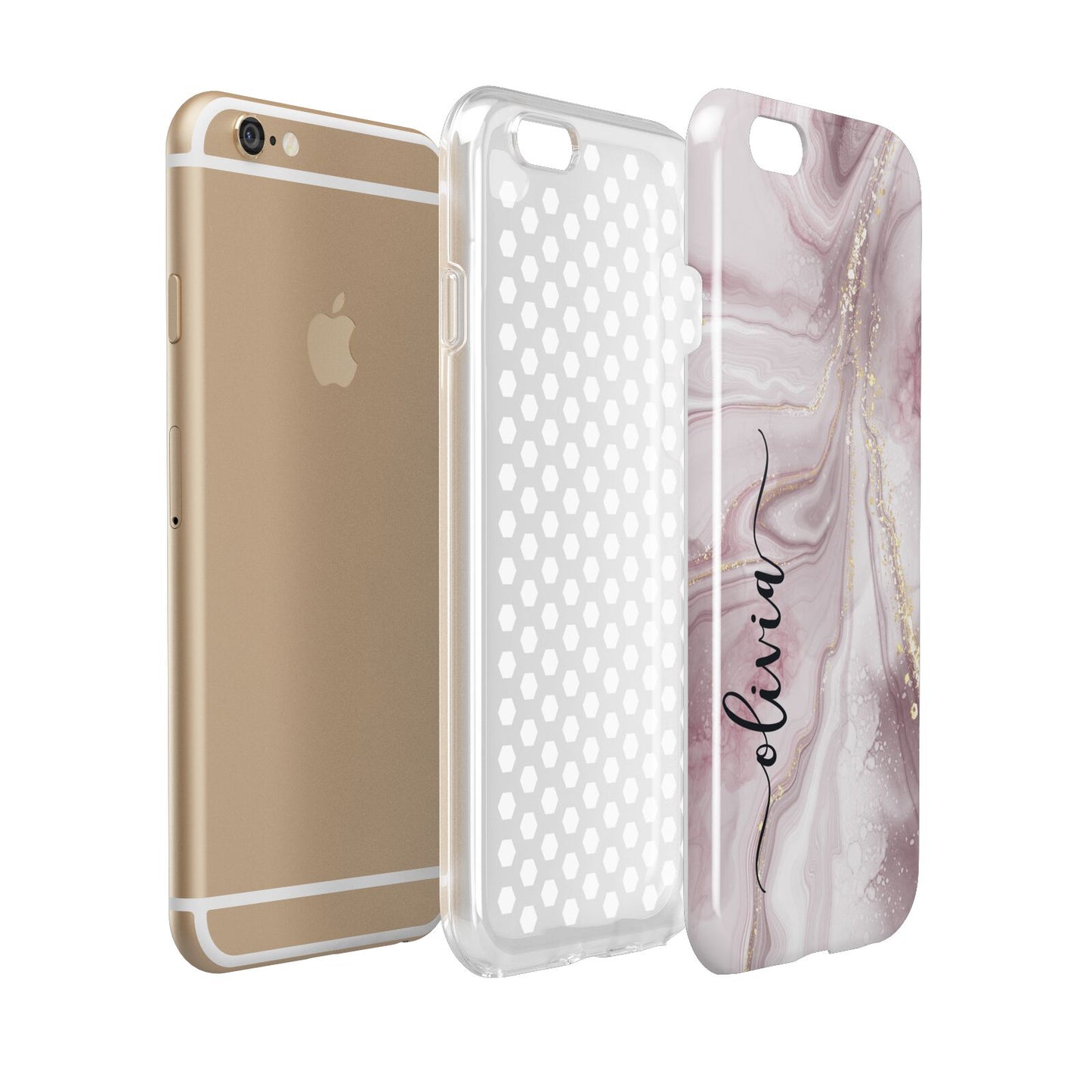 Pink Marble Apple iPhone 6 3D Tough Case Expanded view