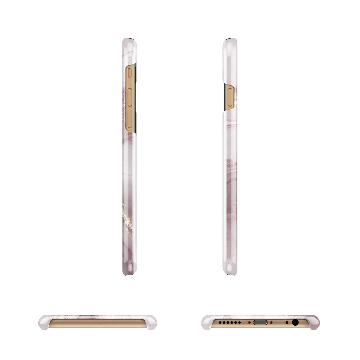 Pink Marble Apple iPhone 6 3D Wrap Snap Case Angled Images