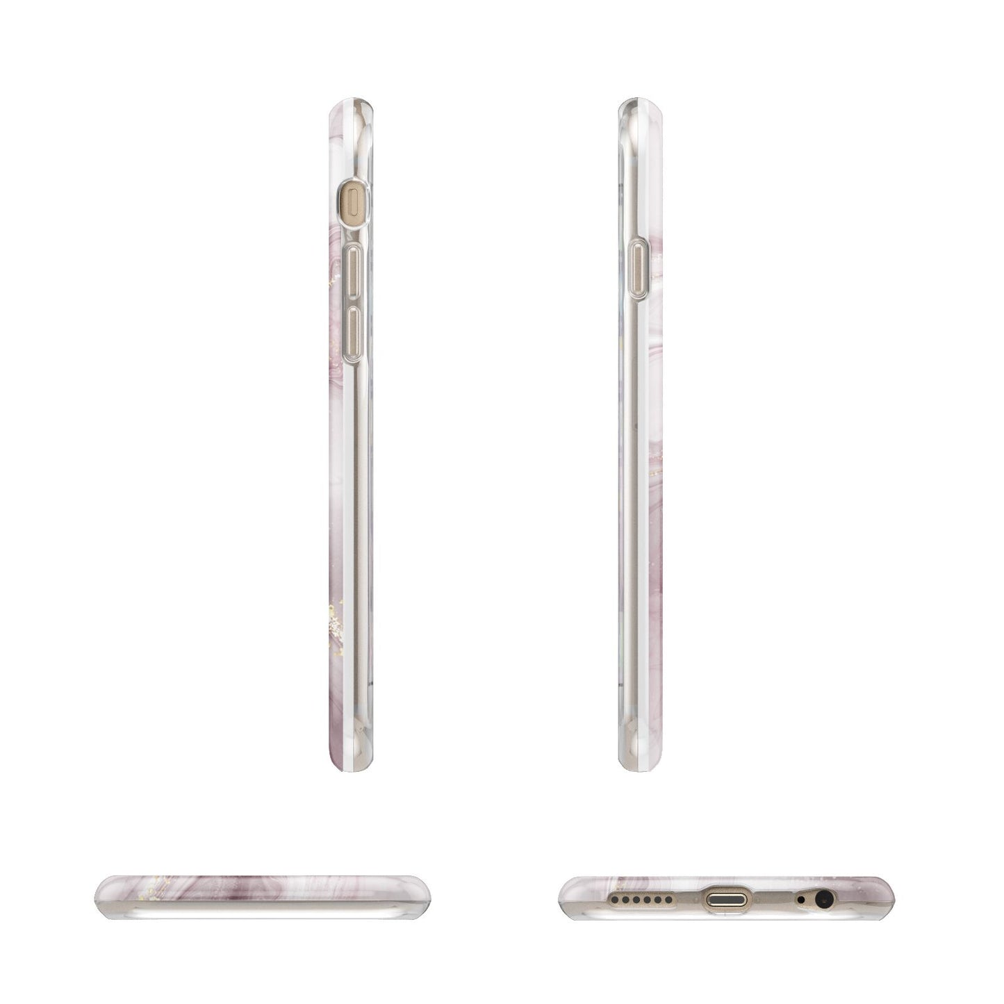 Pink Marble Apple iPhone 6 3D Wrap Tough Case Alternative Image Angles