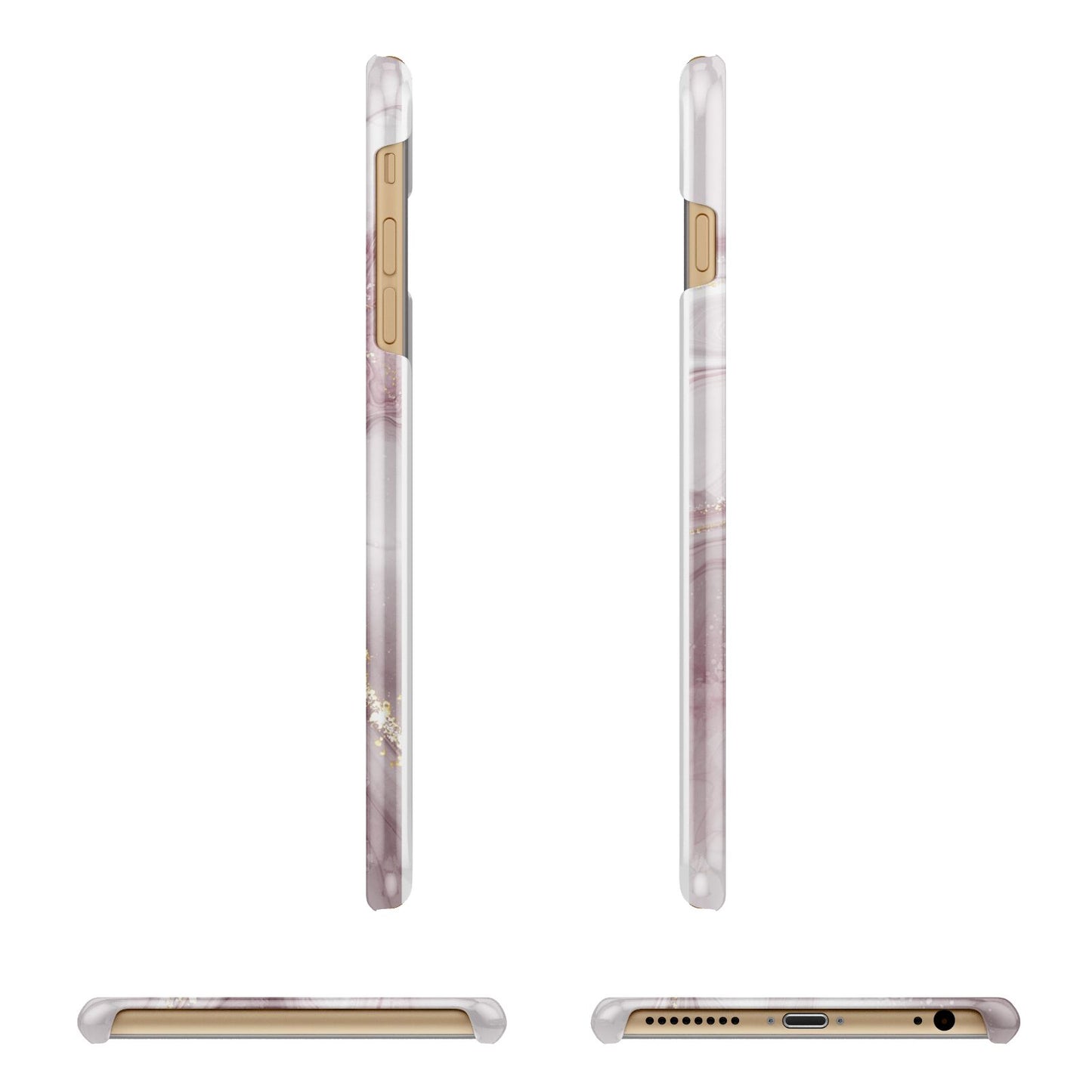 Pink Marble Apple iPhone 6 Plus 3D Wrap Snap Case Angled Images