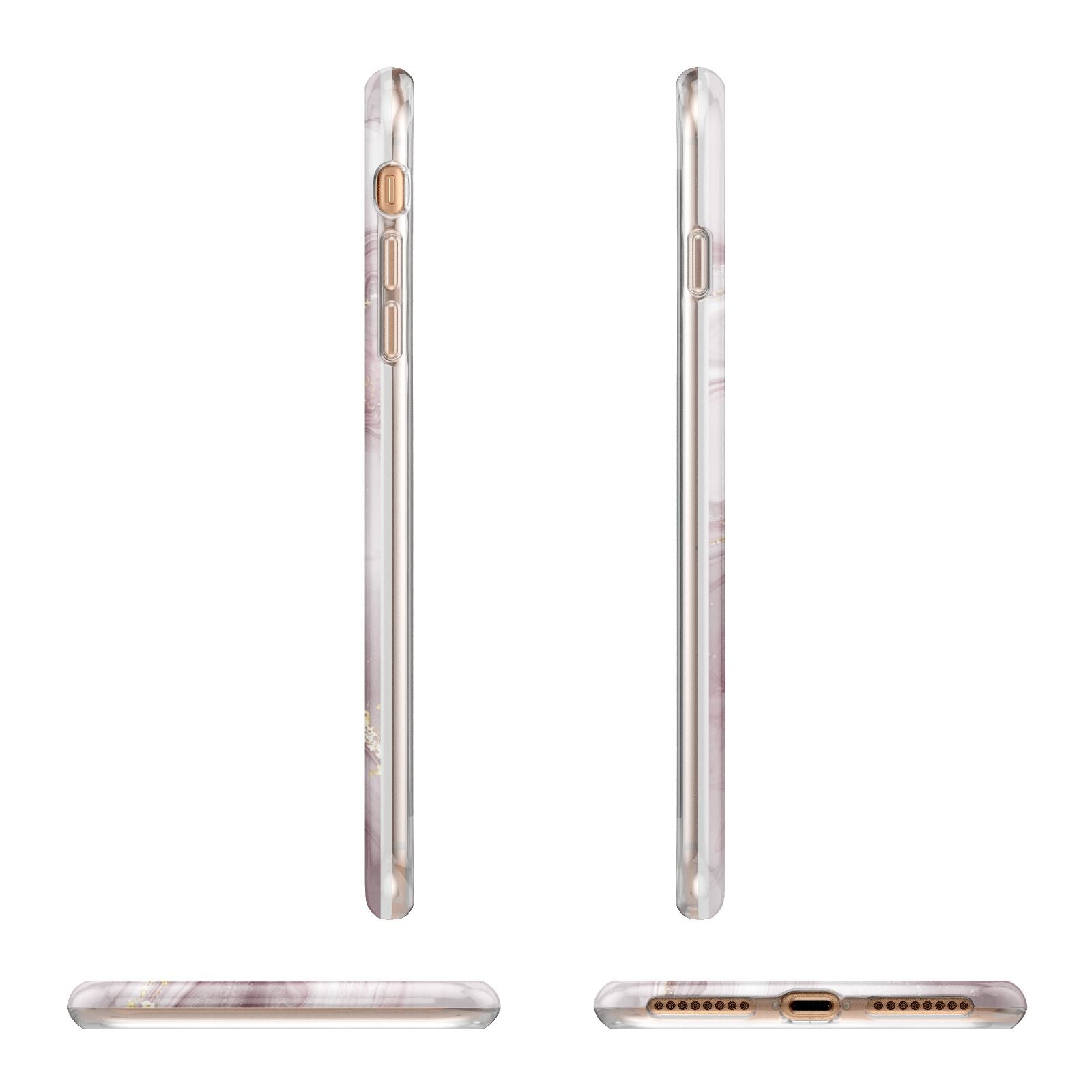 Pink Marble Apple iPhone 7 8 Plus 3D Wrap Tough Case Alternative Image Angles