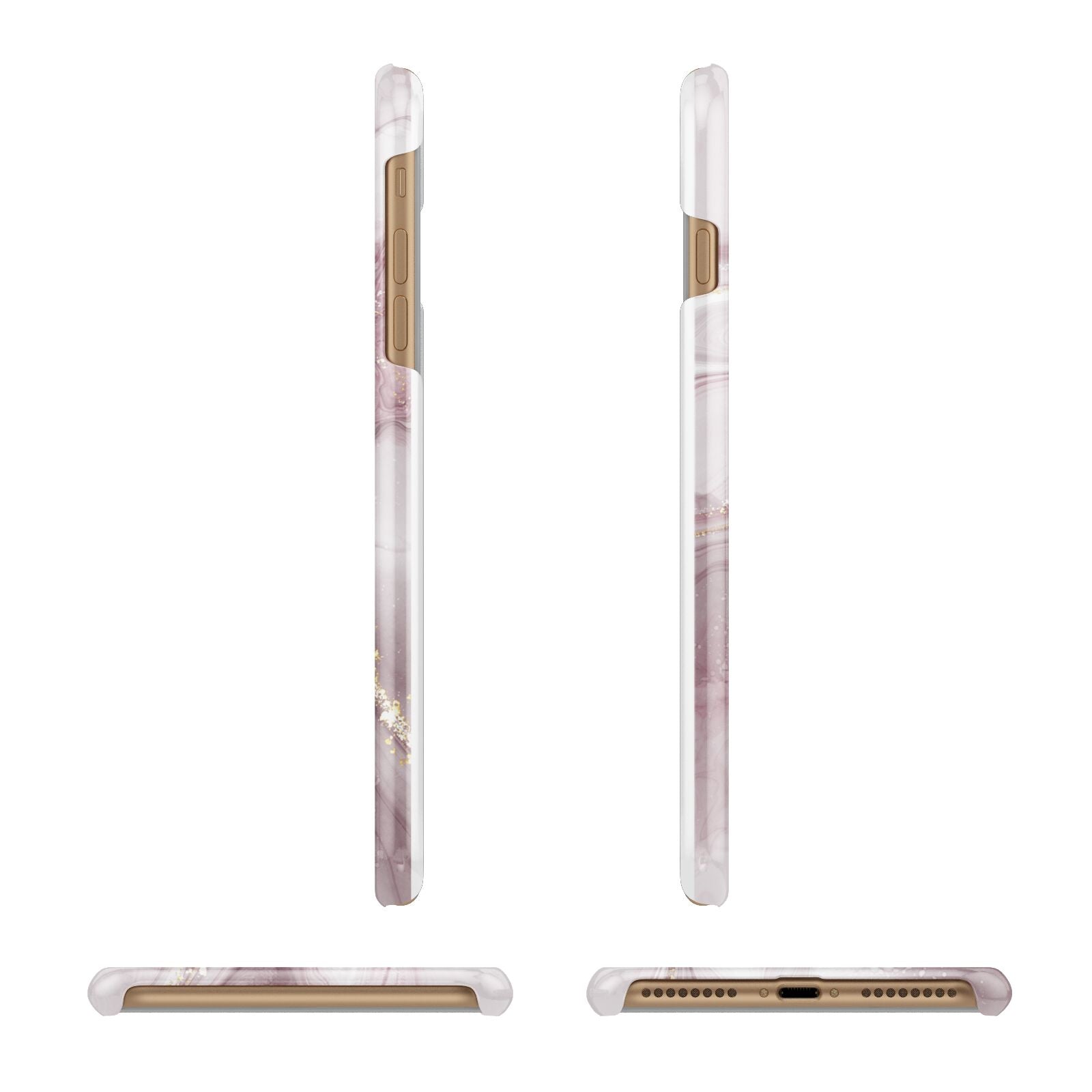 Pink Marble Apple iPhone 7 Plus 3D Wrap Snap Case Angled Images