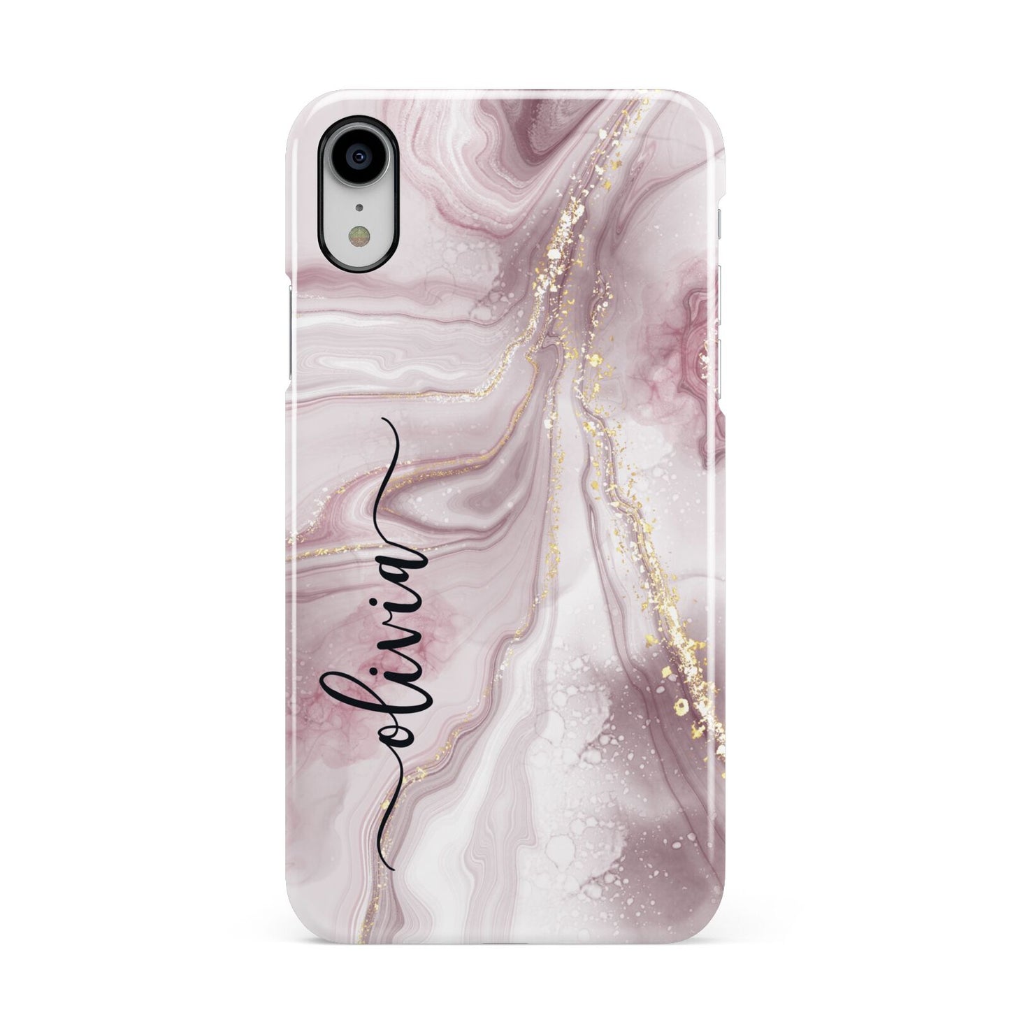 Pink Marble Apple iPhone XR White 3D Snap Case