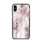 Pink Marble Apple iPhone Xs Impact Case Black Edge on Black Phone