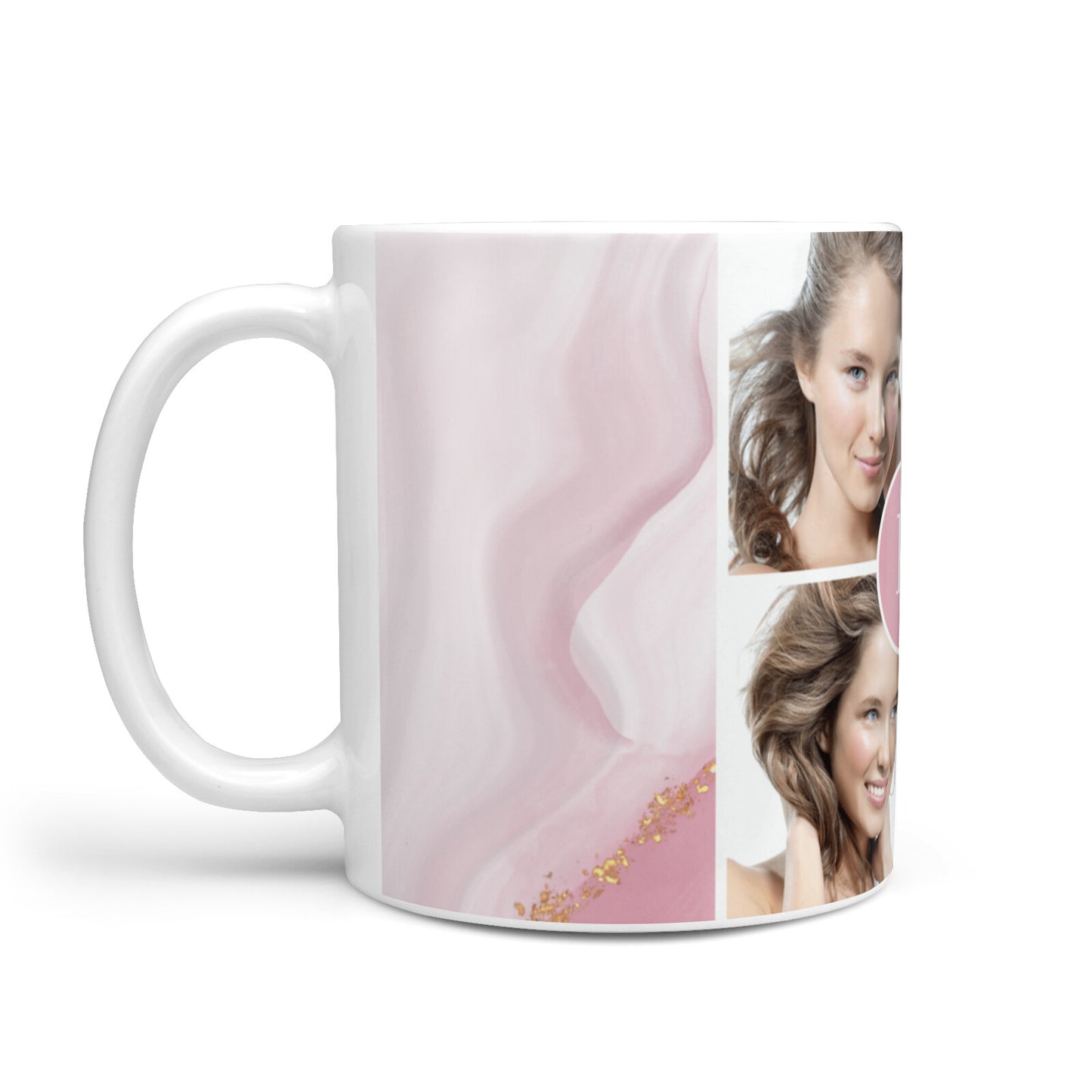 Pink Marble Personalised Photo 10oz Mug Alternative Image 1
