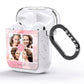 Pink Marble Personalised Photo AirPods Glitter Case Side Image