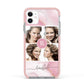 Pink Marble Personalised Photo Apple iPhone 11 in White with Pink Impact Case