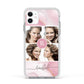 Pink Marble Personalised Photo Apple iPhone 11 in White with White Impact Case